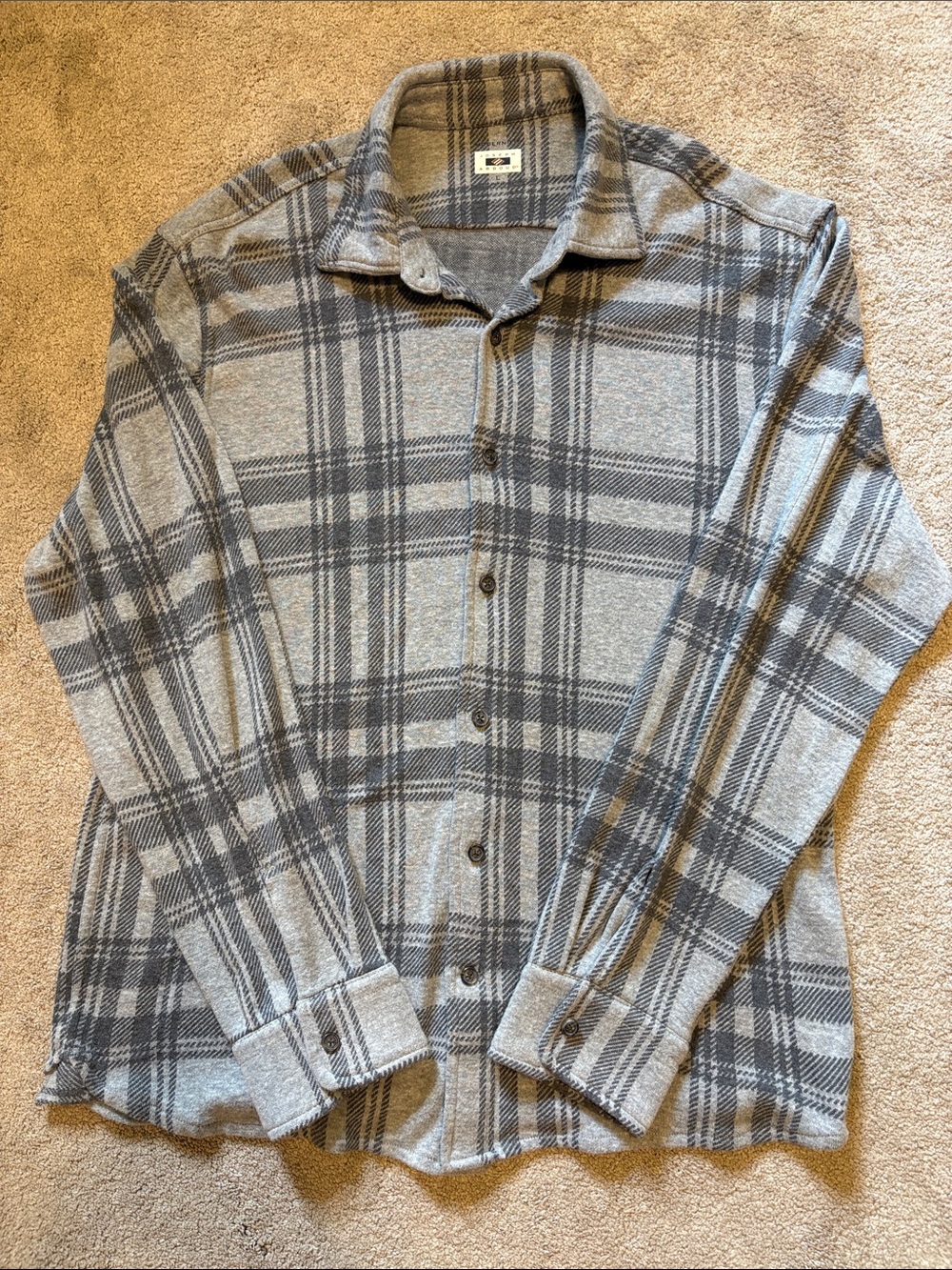 Joseph Abboud Men's Gray Plaid Button-Up Jacket Shirt